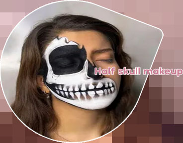 Half skull makeup